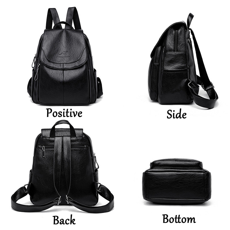 Women'S Vegan Bags - Vintage Soft Leather Backpack for Women