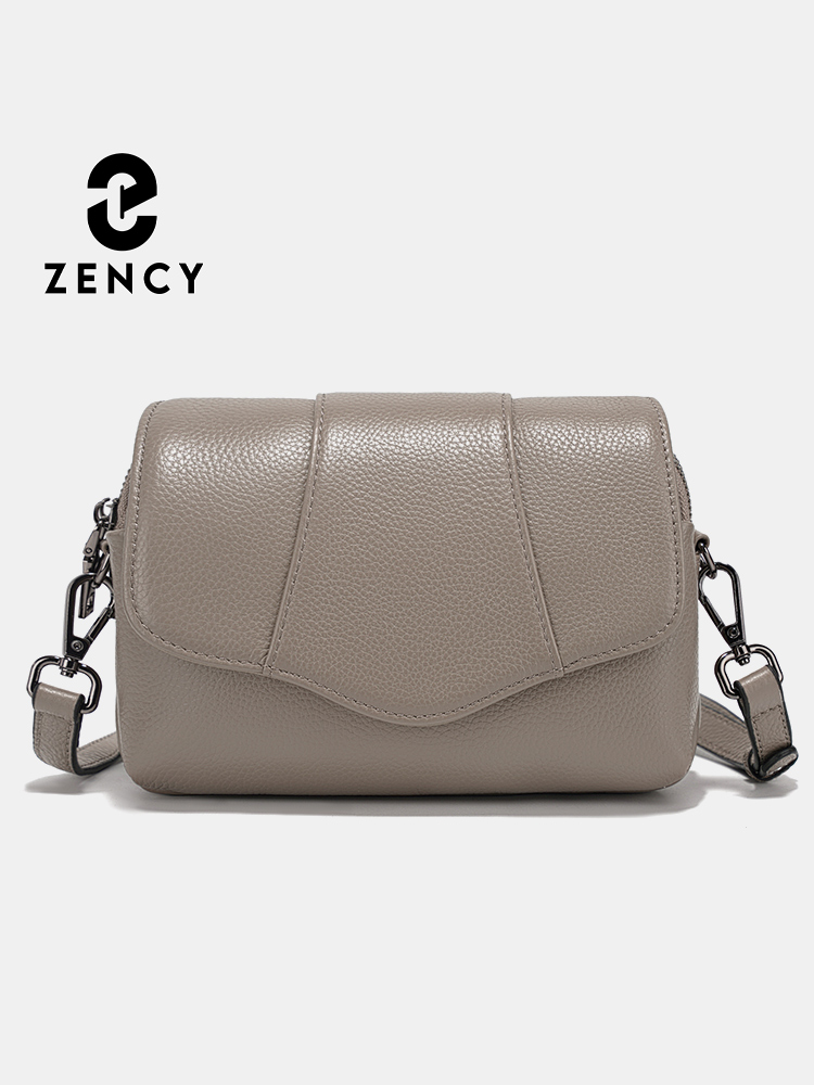 Women Bags Grey - Zency Genuine Cowhide Leather Crossbody for