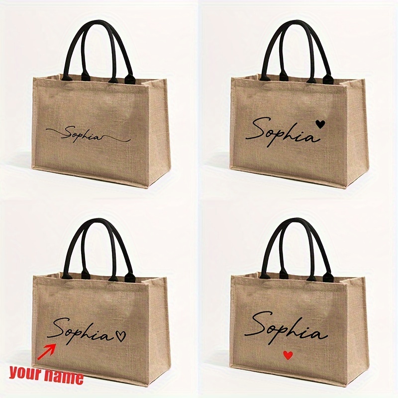 Women'S Vegan Bags - Custom Name Pattern Shopping Personalized Beach