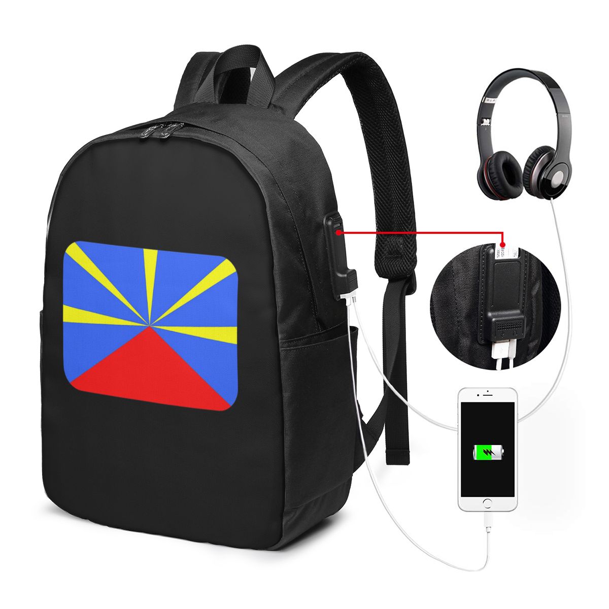 Women Bags For Travel - 974 Reunion Island Flag Backpack Travel