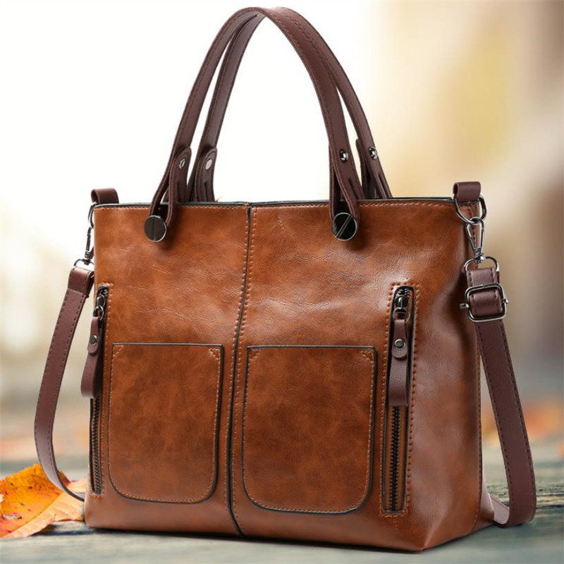 Women'S Vegan Bags - Retro Leather Handbag Shoulder Bag for