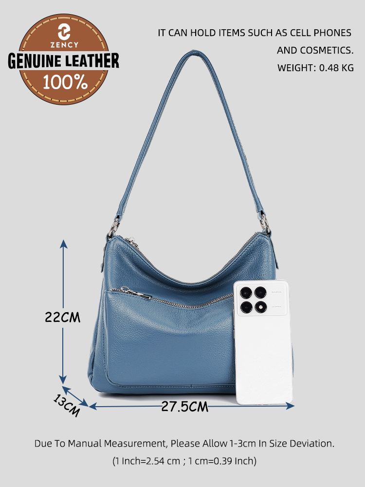 Zency Cowhide Leather Handbag  - огляд і ціна Women Bags Grey