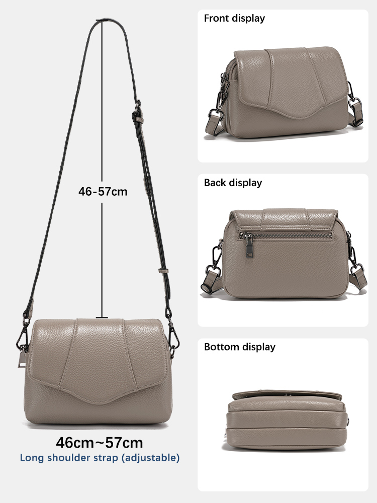 Zency Genuine Cowhide Leather  - огляд і ціна Women Bags Grey