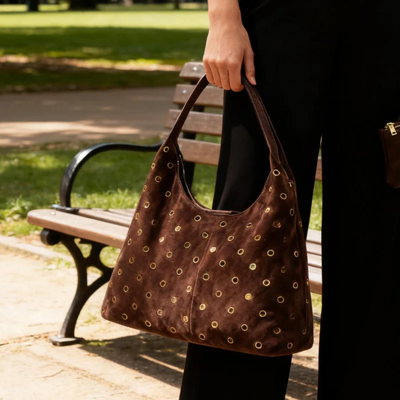 Suede Metal Studded Tote Bag w - огляд і ціна Women'S Vegan Bags