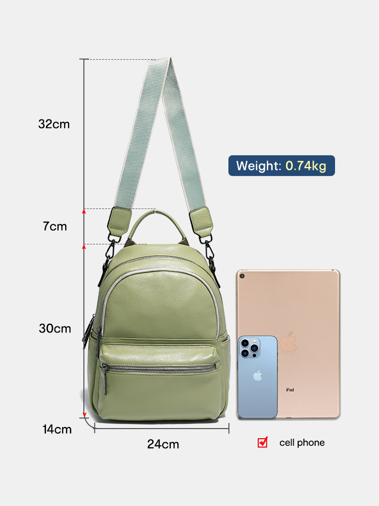 Zency Women Leather Backpack K - огляд і ціна Women Bags Grey