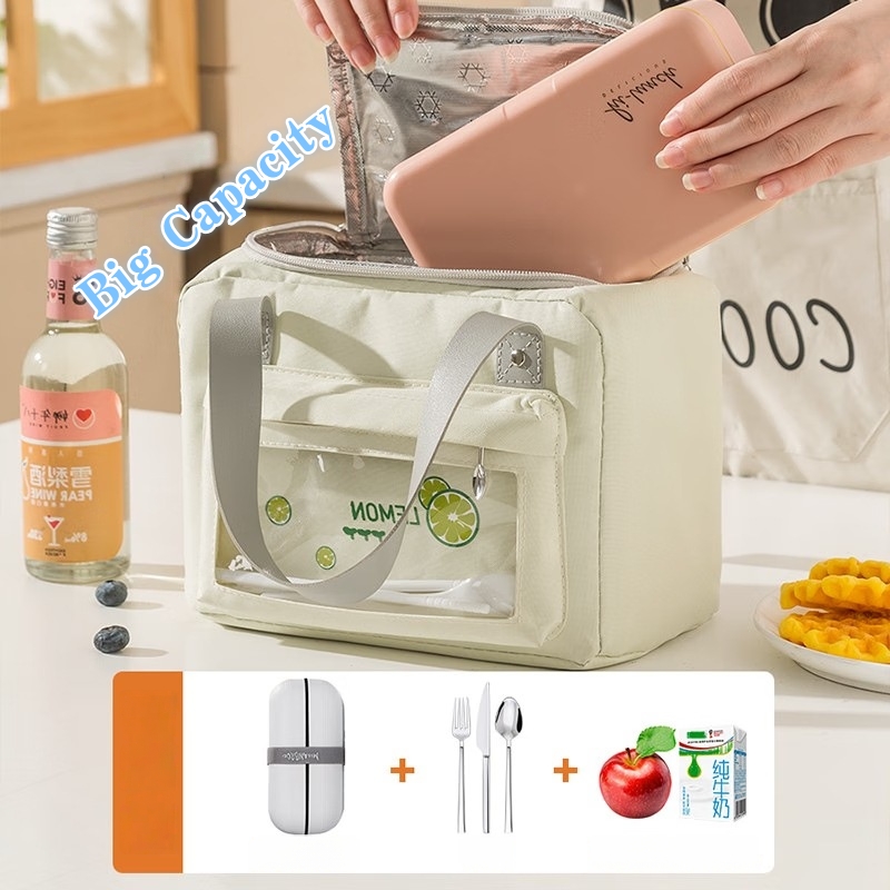 Oxford Cloth Lunch Bag Beige/P - огляд і ціна Women Bags Grey