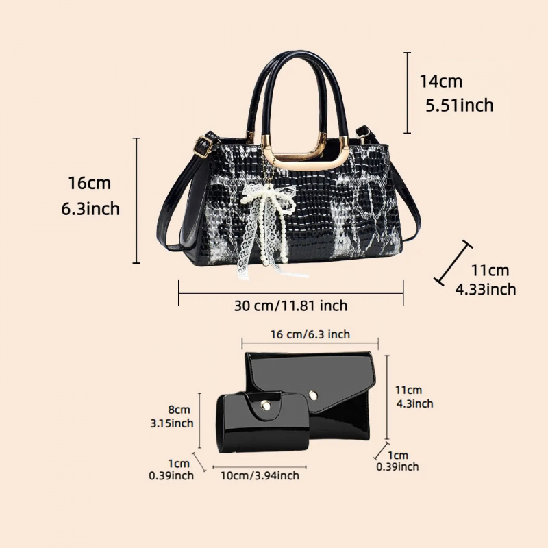 Women's Handbag Set, Crocodile - огляд і ціна Women'S Evening Bags