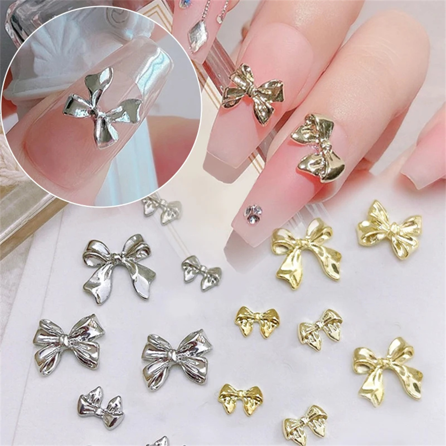 10pcs/Bag Metal 3D Bowknot Gre - огляд і ціна Women Bags Grey
