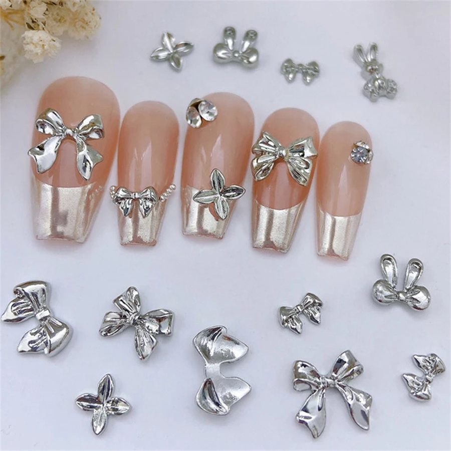10pcs/Bag Metal 3D Bowknot Gre - огляд і ціна Women Bags Grey