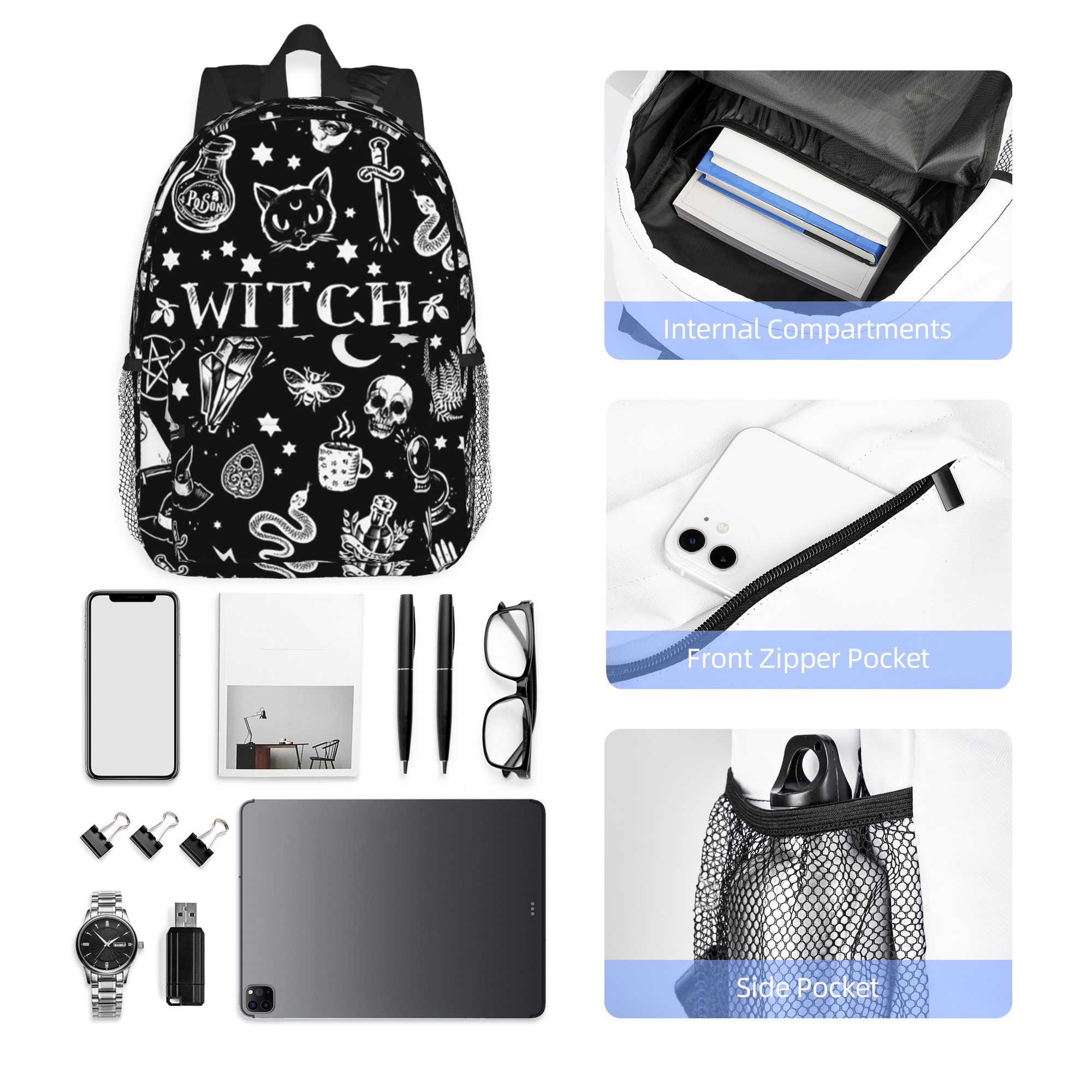 Skull Cat Moon Gothic Design B - огляд і ціна Women Bags Designer Sale