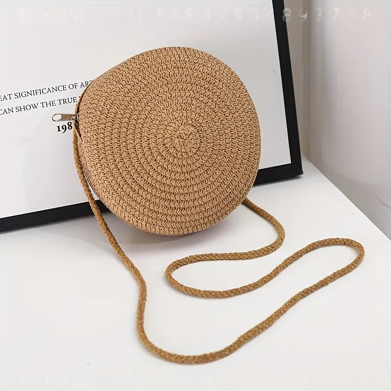 Round Woven Rattan Crossbody B - огляд і ціна Women Bags Accessories